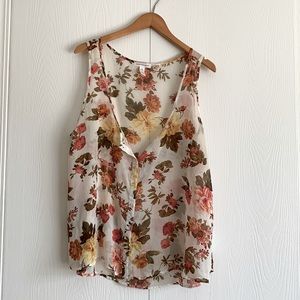 Floral tank top button up